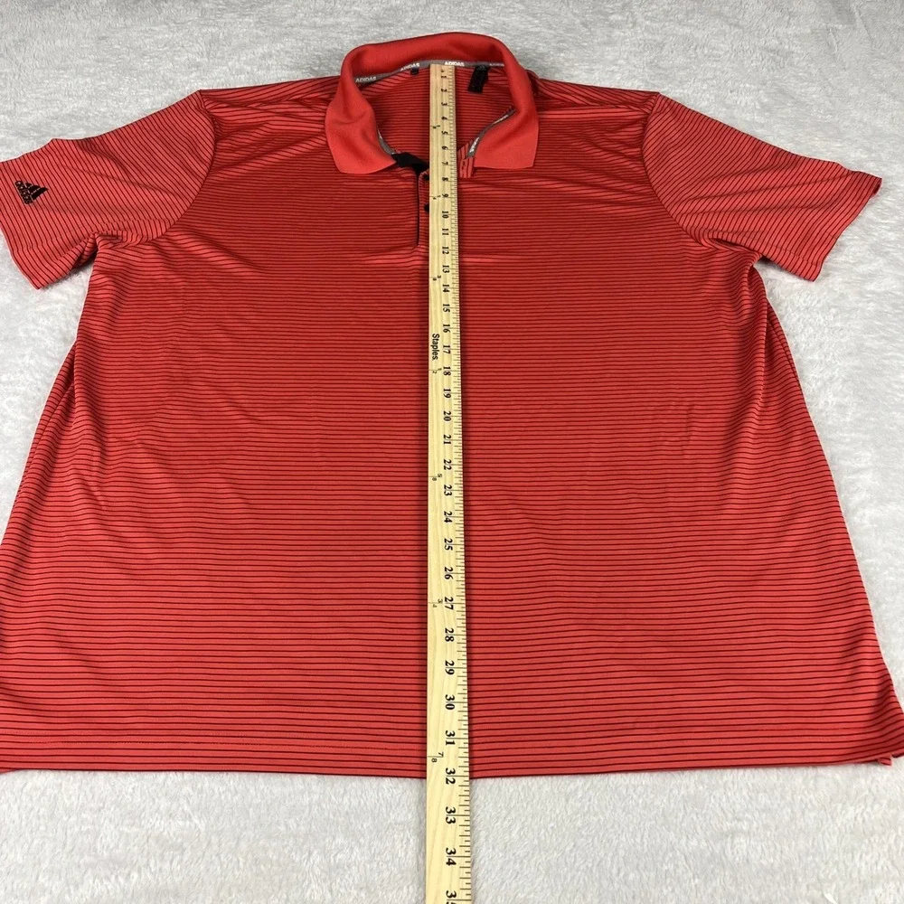 Adidas Men's 2XL‎ Salmon Golf Polo with Blue Stripes